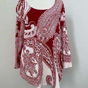 Chico’s Red and White Top